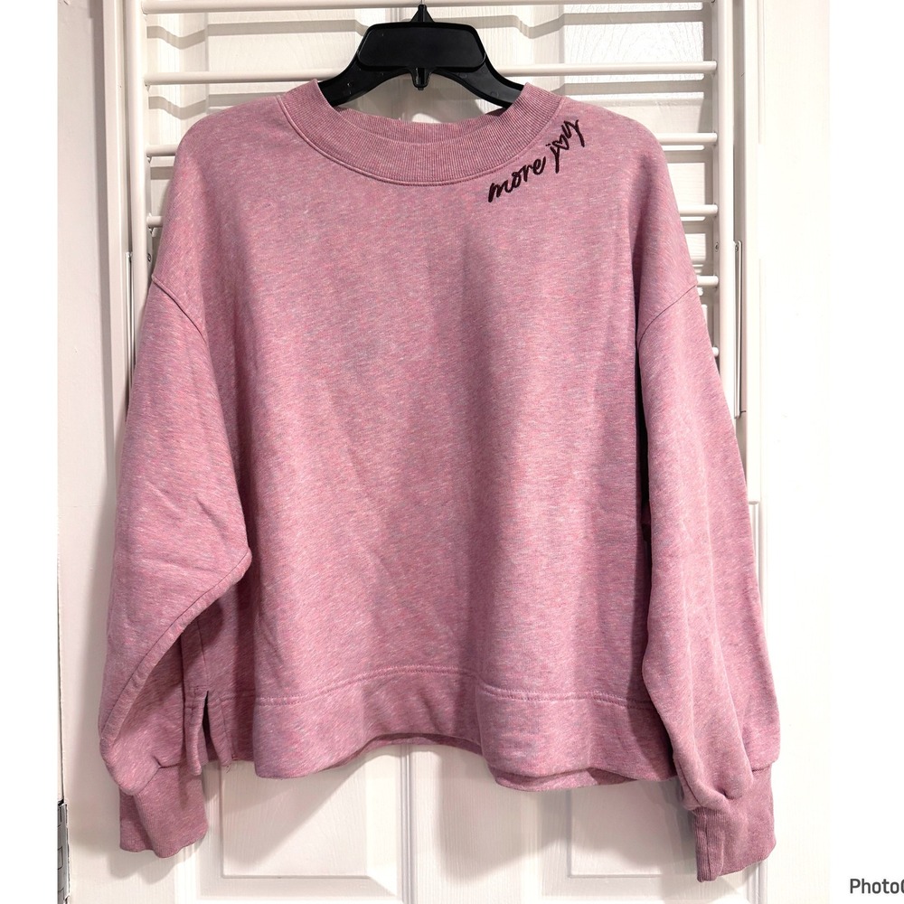 Old Navy More Joy Soft Slouch Pink Heather Pullover Sweatshirt Top Large